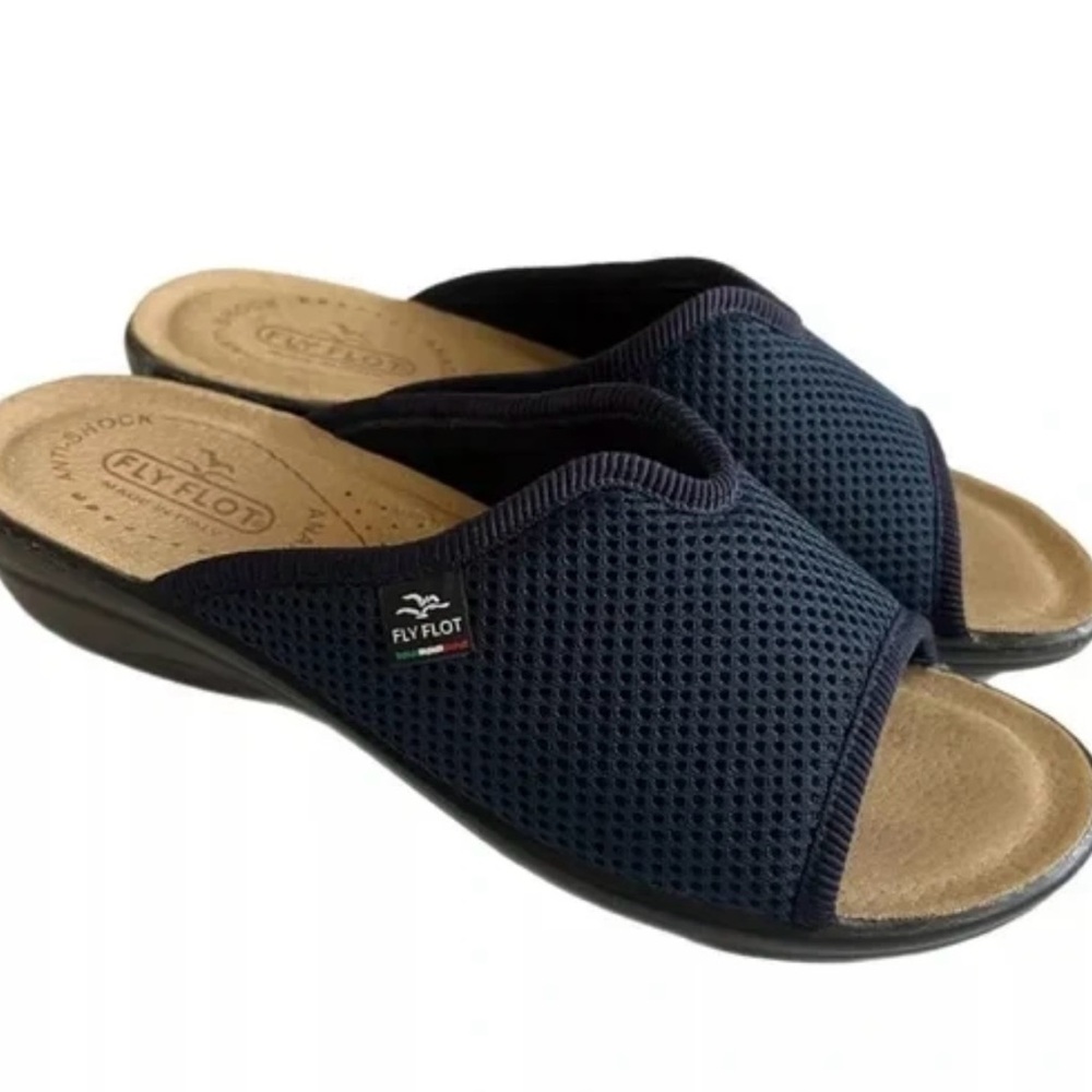 Fly Flot Comfort Slides Sandals Anti-Shock Anatomical Navy Blue‎